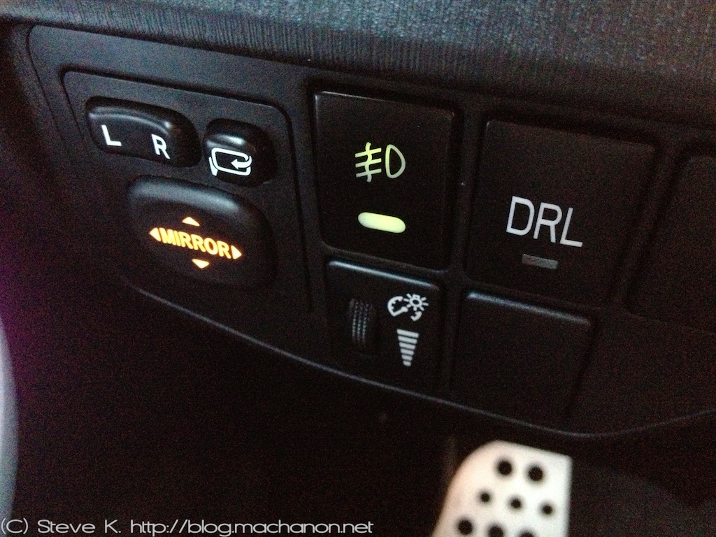 DRL switch installed into driver side switch panel
