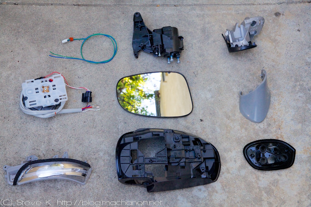 3rd gen Prius JDM power folding side mirrors DIY guide: JDM Toyota Wish mirrors fully disassembled