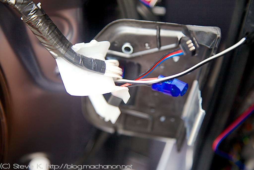3rd gen Prius JDM power folding side mirrors DIY guide: Route wires from interior of car through door jamb to door frame