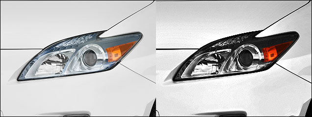 2010+ 3rd gen Prius headlights black-out mock up