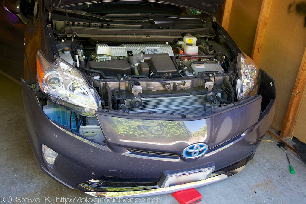 2012 Prius front bumper partially removed