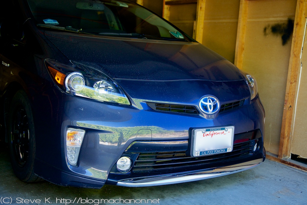 Blacked-out headlights on a 2012 Toyota Prius ZVW30