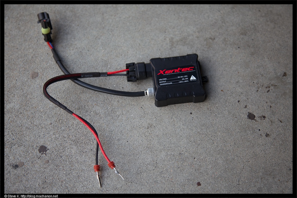 HID ballast with extension cable attached