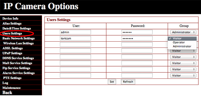 User Settings and access levels