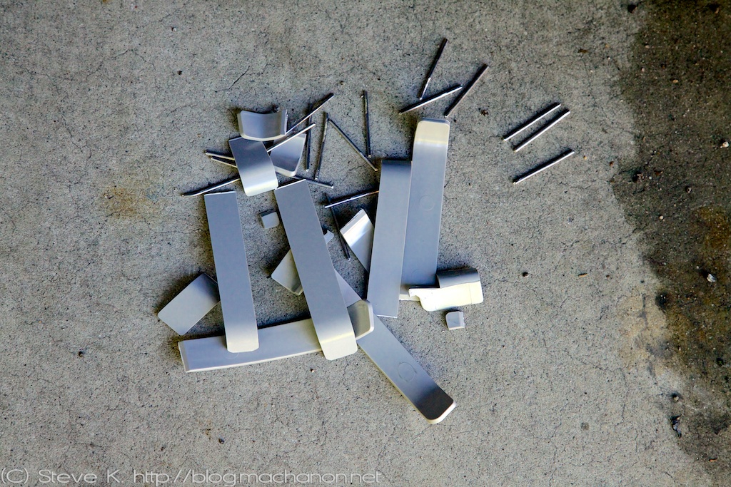 Discard tabs along with rivet stems