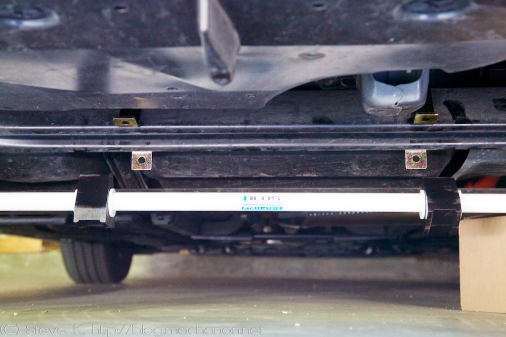 Prius PLUS rear sway bar positioned for mounting