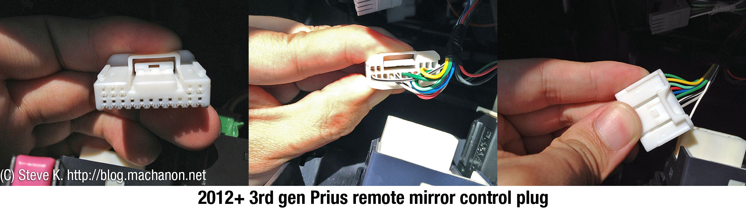 2012+ 3rd gen Prius remote control mirror plug, part #: 90980-12423
