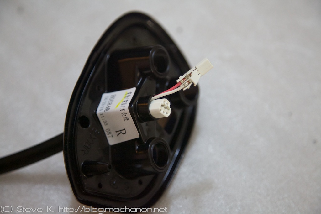 3rd gen Prius JDM power folding side mirrors DIY guide: Guide mirror wires through the rubber base boot as you remove it