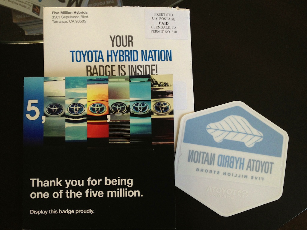 Toyota Hybrid Nation Badge