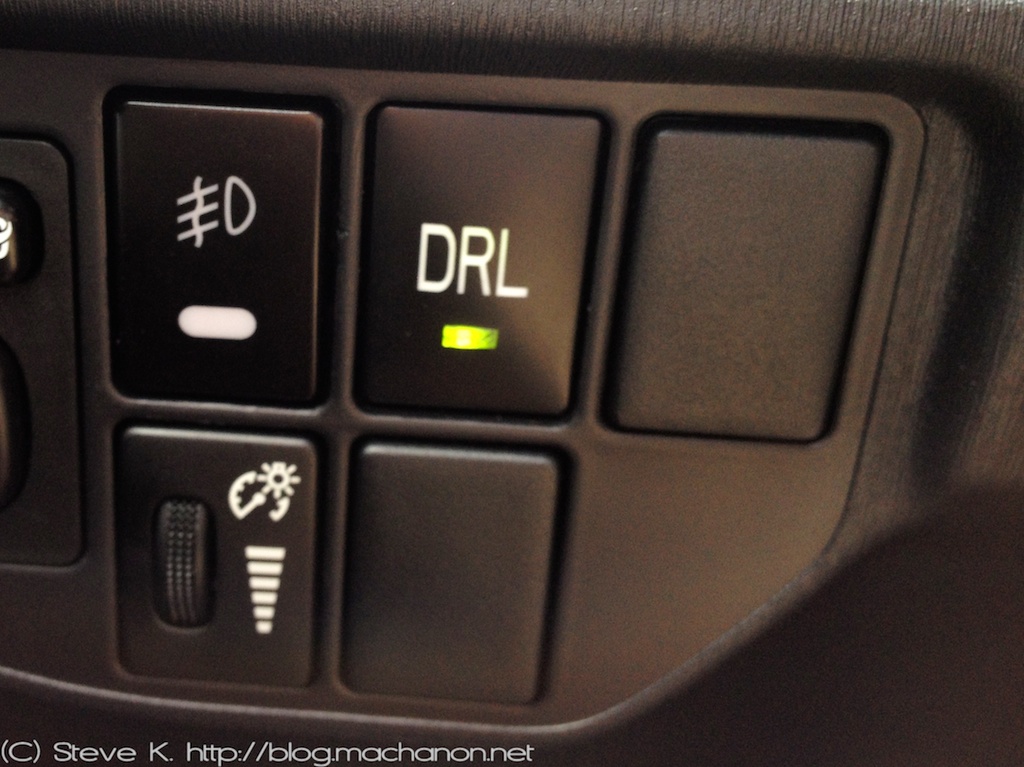 DRL push button switch in ON position