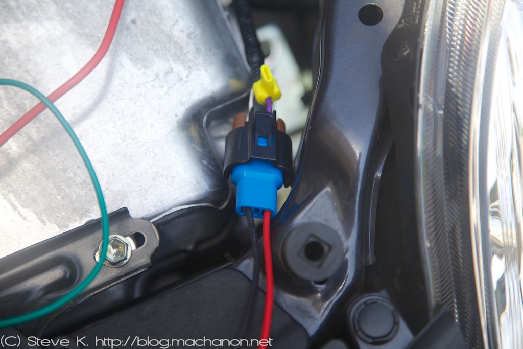 How to add DRL to a 2010-2011 Prius- Male dummy 9005 connector to driver side high beam connector