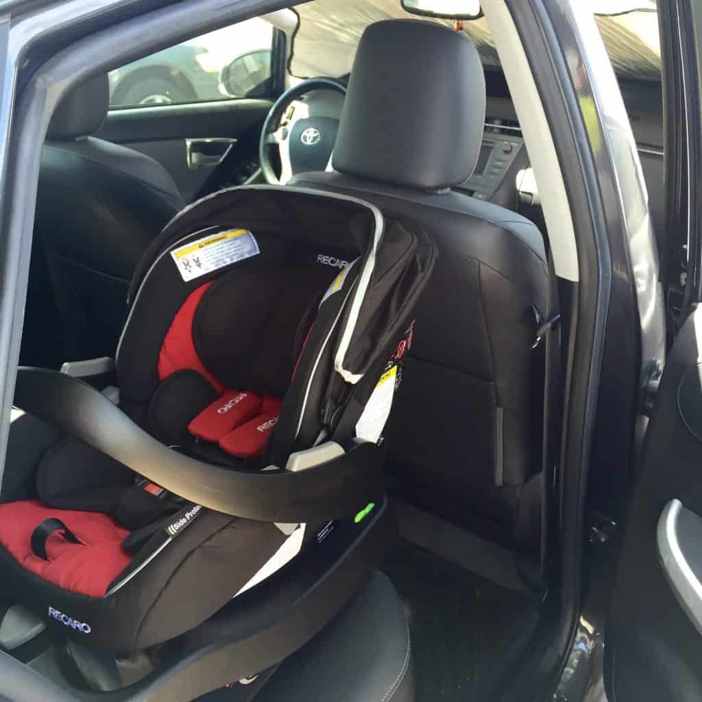 RECARO Performance Coupe Infant Car Seat In a 2012 Prius, Prius c